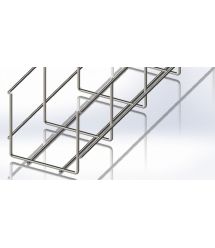 Лоток сітчастий 100х100, дріт Ø4 мм, білий цинк, 2,5м