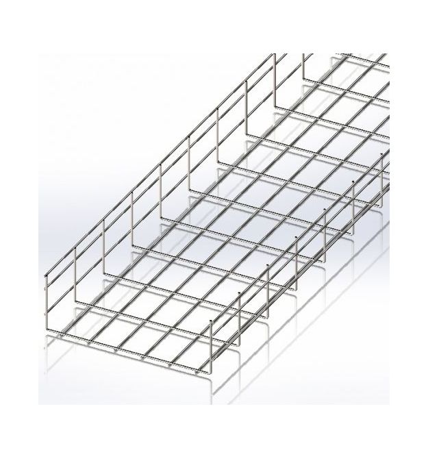 Лоток сітчастий 300х100, дріт Ø5 мм, білий цинк, 2,5м