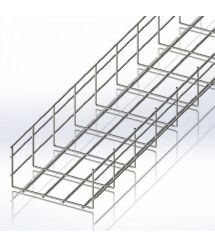 Лоток сетчатый 200х100, проволока 4 мм, белый цинк, 2,5м (CMS-WBC4-200100Z)