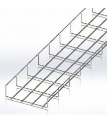 Лоток сетчатый 200х50, проволока Ø4 мм, белый цинк, 2,5м