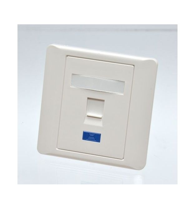 Рамка 86×86 під один модуль KeyStone, зі шторкою, Kingda