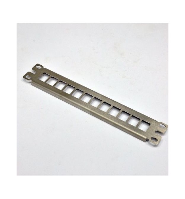 Патч панель 10 ", 1U, для 12 модулей KeyStone (slim), нержавеющая сталь