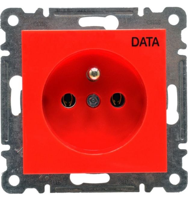 Розетка DATA с з-к Lumina-2, красная