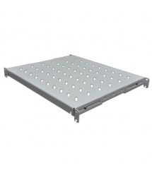 Полка 19" 4 точки кріпл., 400мм глиб., перфорована, сталь, 1,5 мм , сіра