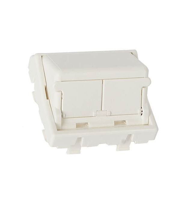 Вставка 45x45 на 2 модуля MINICOM, наклонная, с крышкой от пыли