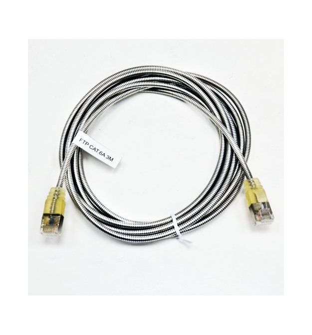 Патч-корд FTP, 3 м, кат. 6А, армований, сріблястий