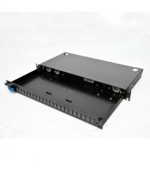Патч-панель оптична висувна, 2xLC Duplex адаптери, SM, 1U, чорна, Corning