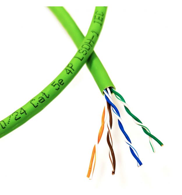 Кабель U-UTP, кат. 5E, AWG 24, LSZH, зеленый, 305м, Corning