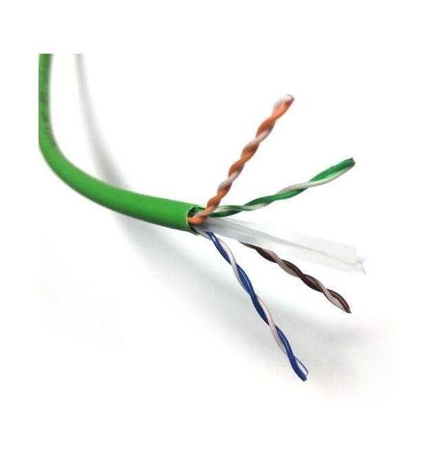 Кабель U-UTP, кат. 6, AWG 24, LSZH (EuroClass Cca-s1a-d0-a1) зеленый, 500м, Corning