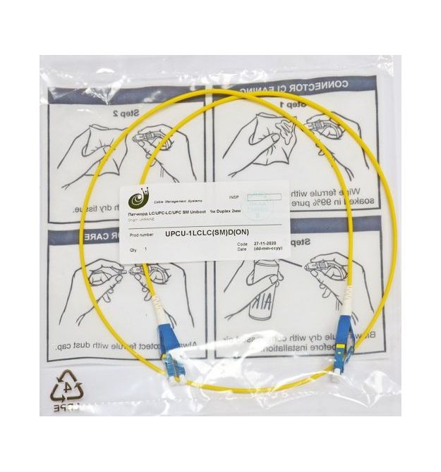 Патчкорд LC-UPC-LC-UPC SM Uniboot 3м Duplex 2мм