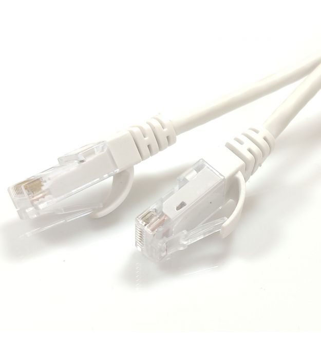 Патч-корд кат. 6, 26AWG Slim, D4мм, RJ45-RJ45, білий, 1 м, U-UTP, LSZH, Corning