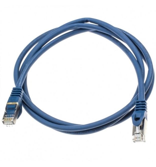 Патч-корд S-FTP, 1 м, кат. 6А, блакитний, LW