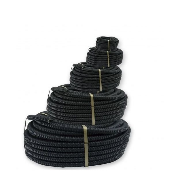 Металлорукав, D18 мм, оцинкованный изолированный (ПВХ) чёрный, 25 м