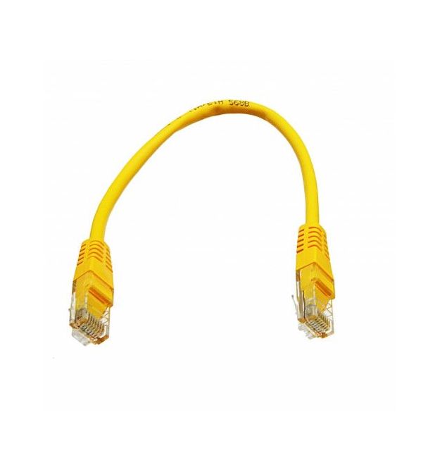 Патч-корд UTP, 0.25 м, кат. 5e, жовтий