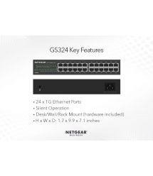 Коммутатор NETGEAR GS324 24xGE, неуправляемый