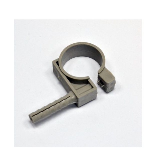 Обойма для крепления труб D32-34 с дюбелем D10-42 и ударным шурупом, серый, INSTAIL.