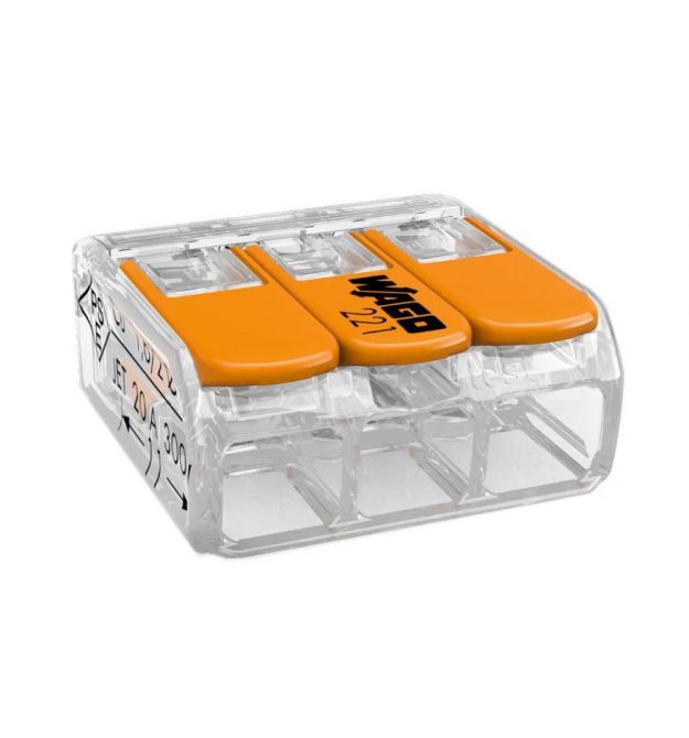 Клемма 3-контактная Wago 221-413