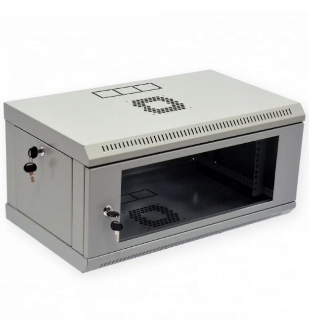 Шкаф 19 "4U, 600x350x284мм (Ш * Г * В), эконом, акриловое стекло, серый UA-MGSWL435G