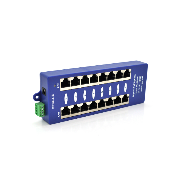 8-портовый POE-инжектор питания, с 8xRJ45 портами Ethernet 10 - 100 - 1000Мбит - с, IEEE802.3af - at, 12-57V, PIN45+ - 78-