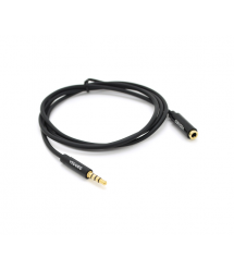 Удлинитель VEGGIEG AFB-1 Audio DC3.5 папа-мама 1.0м, GOLD Stereo Jack, (круглый) Black cable, Пакет