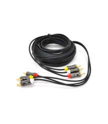 Кабель VEGGIEG AV304 Audio-Video 3хRCA (папа) - 3хRCA (папа), GOLD connector, круглый, Black, 5,0 м, Пакет