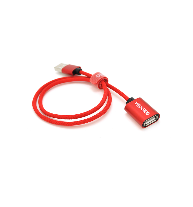 Удлинитель VEGGIEG UF2-0.5, USB 2.0 AM - AF, 0,5m, Red, Пакет