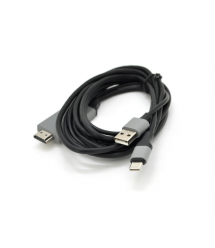 Конвертер MHL Type-C (папа) + USB (папа) - HDMI(папа) 2.0м, Black, 4K - 2K, BOX