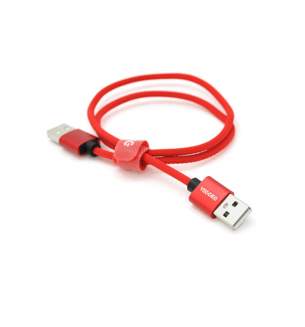Кабель VEGGIEG UA-0.5, USB 2.0 AM - AM, 0.5m, Red