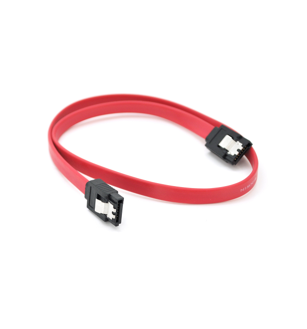 Кабель интерфейсный VEGGIEG ST301 SATA3.0, 0.5м, загнутый с защелкой, красный