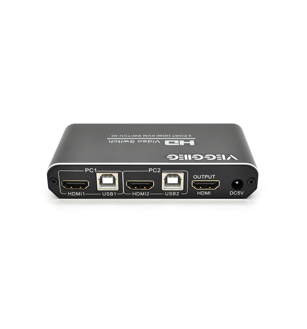 Активный VEGGIEG V-H201 KVM HDMI 2*1 сплиттер, поддерживает 2Kx4K, 30Hz, Black, Box