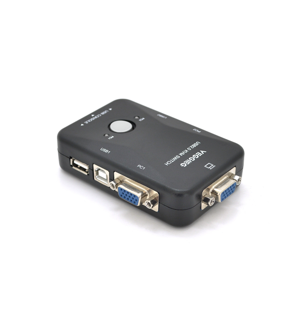 2-портовый KVM свич VEGGIEG K201, переключатель USB, Grey, Blister-Box