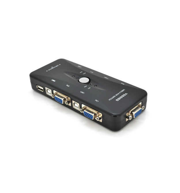 4-портовый KVM свич VEGGIEG K401, переключатель USB, Grey, Blister-Box