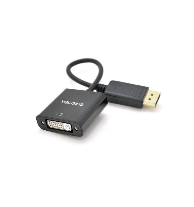 Конвертер VEGGIEG DD-B Display Port (папа) на DVI24+5(мама) 25cm, Black, Пакет
