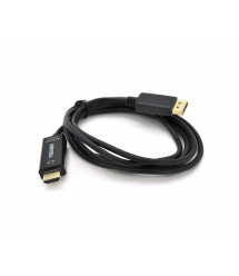 Кабель VEGGIEG DH-402 Display Port (папа) на HDMI(папа) 1.5m, Black, Пакет