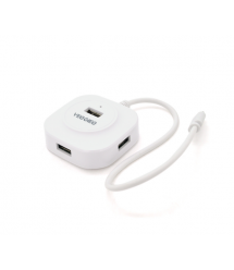 Хаб VEGGIEG V-C242 Type-C, 4 порта USB 2.0, 20 см, White, Box