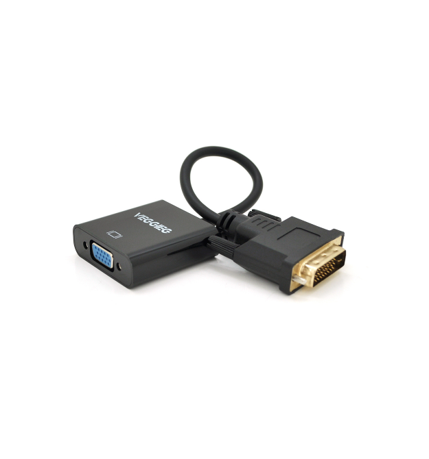 Конвертер VEGGIEG D-V1B DVI (папа) на VGA(мама) 25cm, Black, Пакет