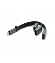 Переходник VEGGIEG TC-301 USB3.0(AF) + USB2.0(AF) + USB2.0(AF) OTG - Type-C(M), Black, Пакет