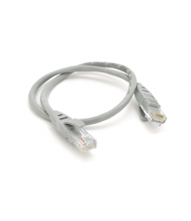 Патч-корд литой VEGGIEG, CCA, UTP, RJ45, Cat.5e, 0,5m, серый