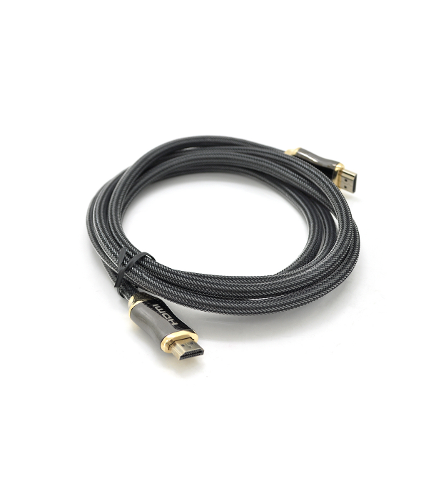 Кабель VEGGIEG HX-3 HDMI-HDMI 2K * 4K, 3.0m, v2,0, OD-7.0mm, круглый, оплетка, Black, коннектор Black-Gold, Пакет