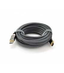 Кабель VEGGIEG HX-8 HDMI-HDMI 2K * 4K, 8.0m, v2,0, OD-8.0mm, круглый, оплетка, Black, коннектор Black-Gold, Box