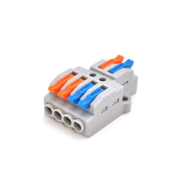 Клеммная колодка с нажимными зажимами 2х4-провода PCT-424 для распределительных коробок, 400V - 32A, cерая