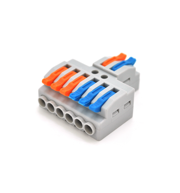 Клеммная колодка с нажимными зажимами 2х6-провода PCT-426 для распределительных коробок, 400V - 32A, cерая