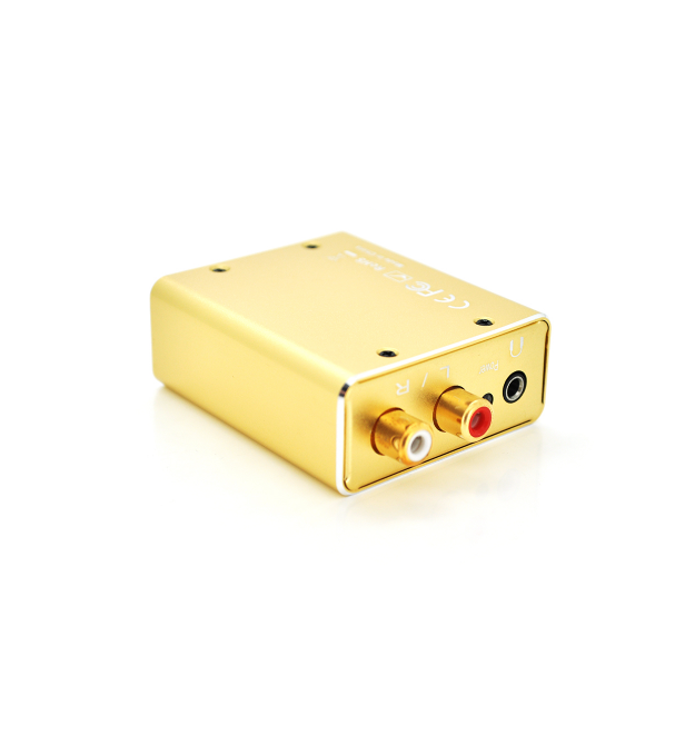 Активный конвертер VEGGIEG F101 с цифрового (SPDIF) в аналоговый (RCA) аудио сигнал, Gold
