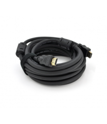 Кабель Ritar PL-HD348 HDMI-HDMI Ultra HD 4K, 1080P, 15.0m, v1,4, OD-8.0mm, с фильтром, круглый Black, коннектор Gold, Пакет, Q25