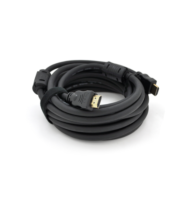 Кабель Ritar Premium PL-HD348 HDMI-HDMI Ultra HD 4K, 1080P, 15.0m, v1,4, OD-8.0mm, с фильтром, круглый Black, коннектор Gold, Bo