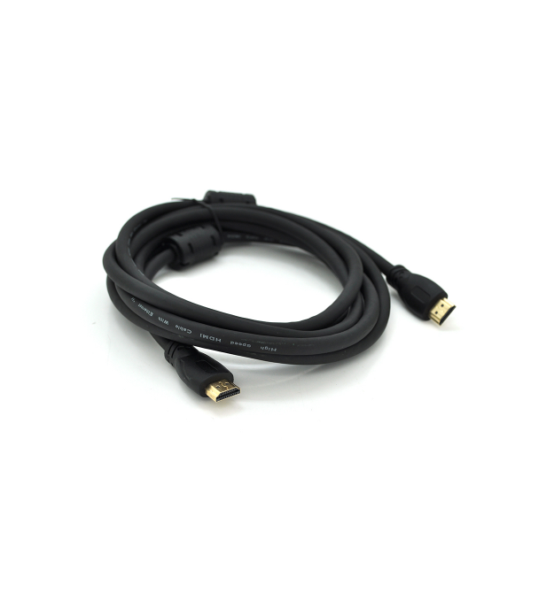 Кабель Ritar PL-HD347 HDMI-HDMI 19+1, Ultra HD 4Kx2K, 2160P, 1.0m, v2,0, OD-6.0mm, с фильтром, круглый Black, коннектор Gold, Па