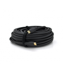 Кабель Ritar PL-HD347 HDMI-HDMI 19+1, Ultra HD 4Kx2K, 2160P, 20.0m, v2,0, OD-8.5mm, с фильтром, круглый Black, коннектор Gold, П