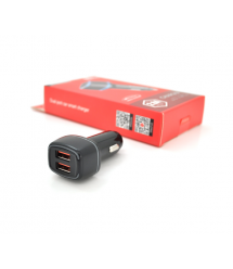 АЗУ 12-24V iKAKU KSC-504 TUOQI, 2xUSB, Output: USB1 - 2: DC5V - 2.8A, Black, Blister-box