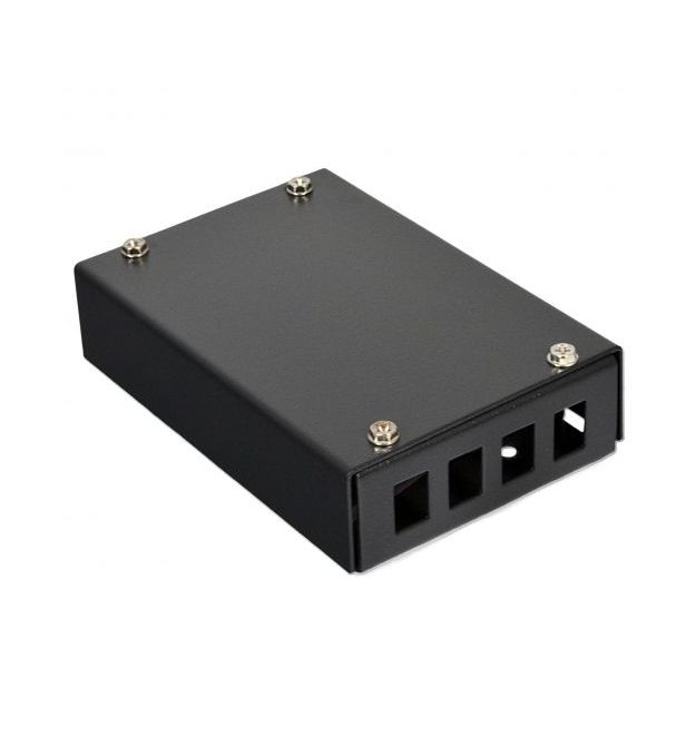 Мини-бокс для ВО адаптеров, (120х80х28мм), 4 SC Simplex - 4 LC Duplex черный CMS