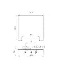 Хомут CMS с поворотной рамкой 100х100 серый.
